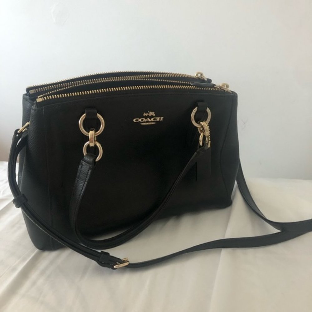 Coach Black Leather Satchel Handbag